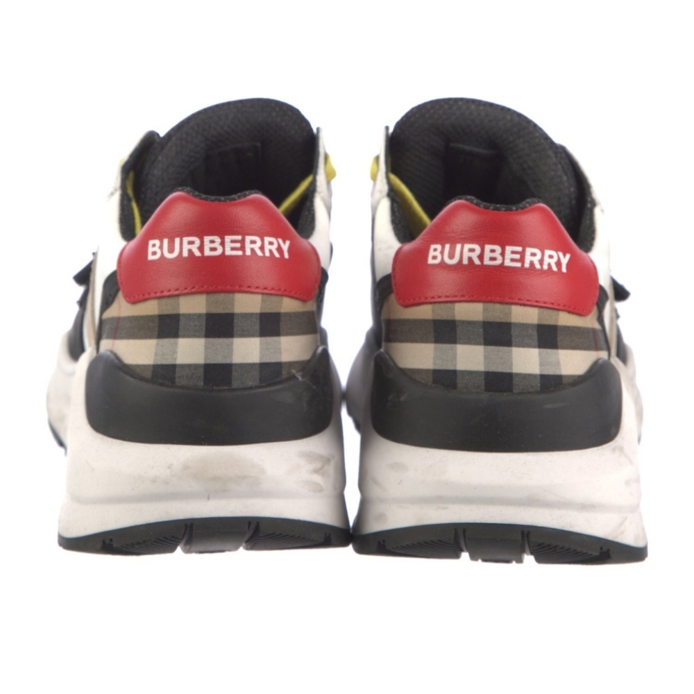 Unisex Burberry White & Yellow Leather Sneaker - Picture 4 of 9